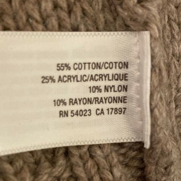 Old Navy Tan Sweater Shawl Neck Cable Knit Pullover Chunky Cotton Blend Size S - Picture 5 of 5